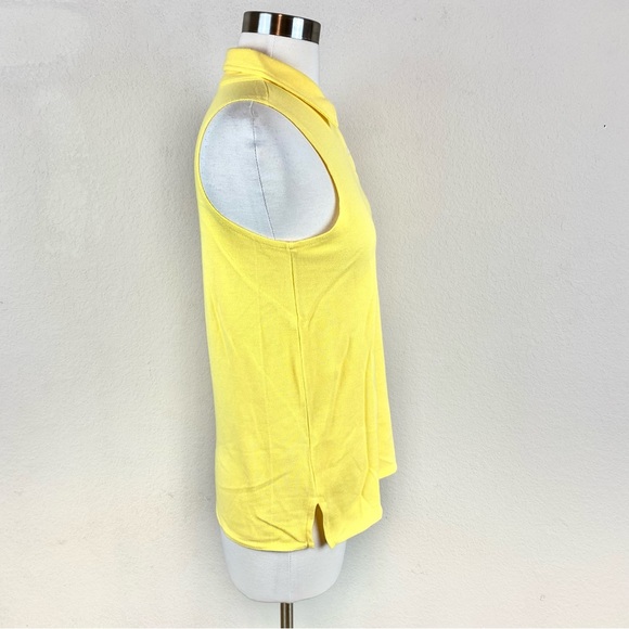 Gap Yellow Cut Off Sleeve Collared Top - Picture 2 of 6